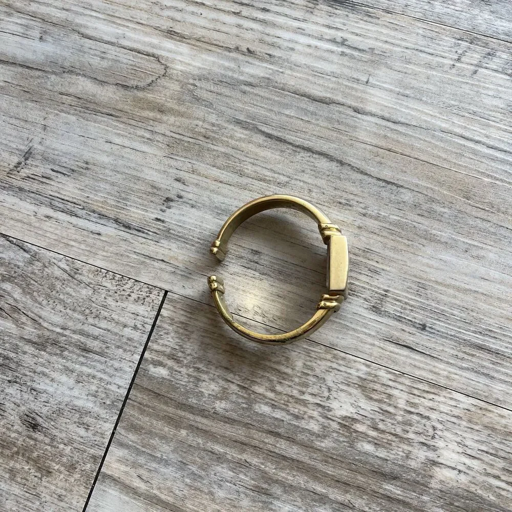Gossip Vintage Watch Gold White Face Hinge Cuff Square Antique